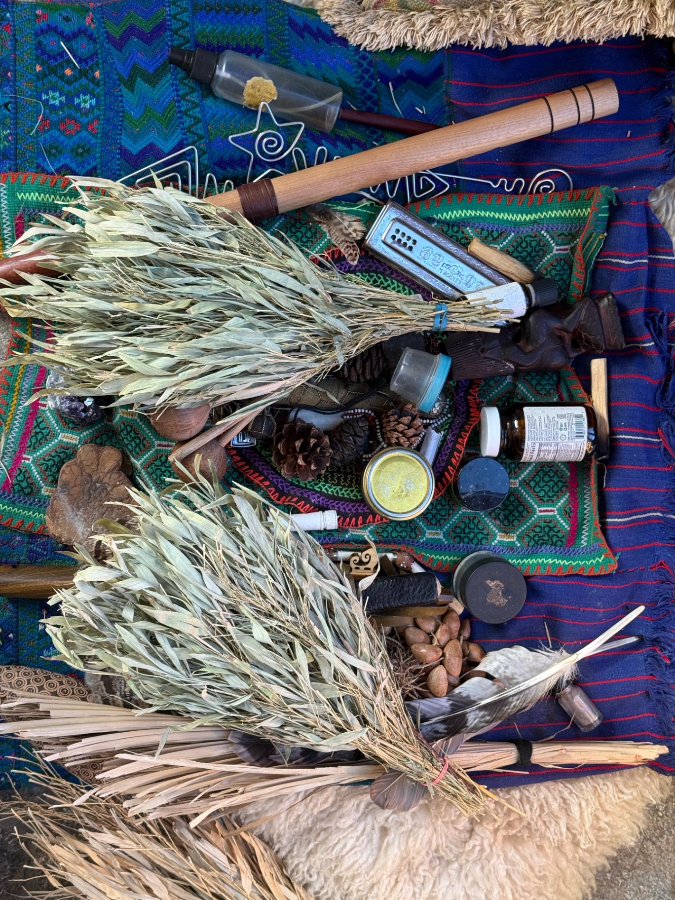 Ceremonial mesa with medicine tools