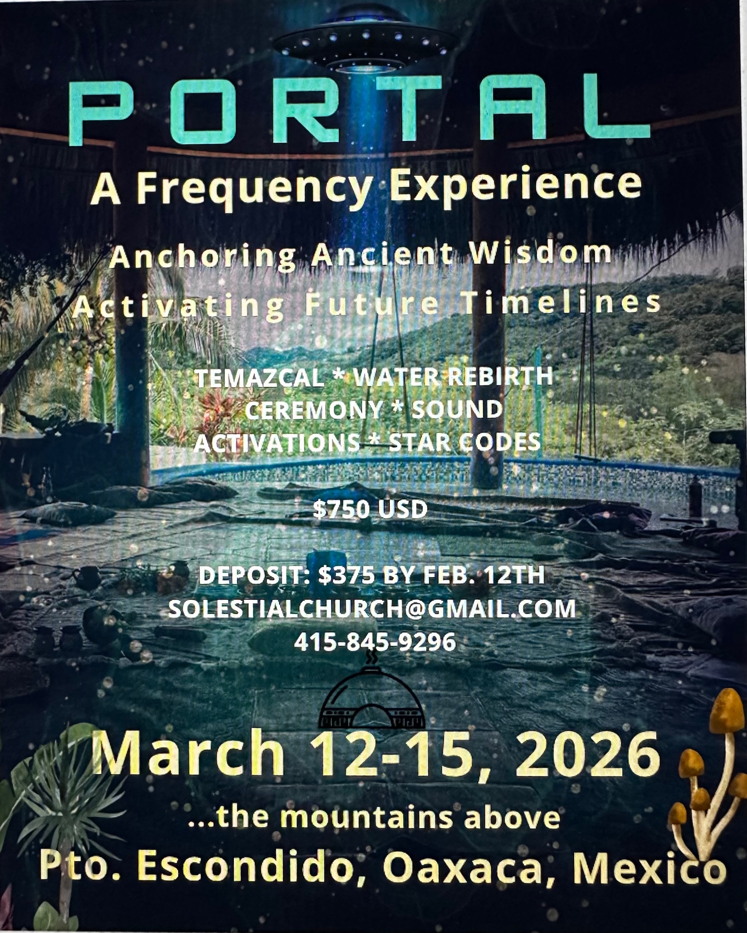PORTAL — A Frequency Experience retreat flyer, Oaxaca, March 2026